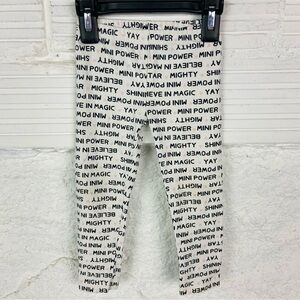 CARTERS White and Black cotton stretch mini power Text Print Leggings size 2T